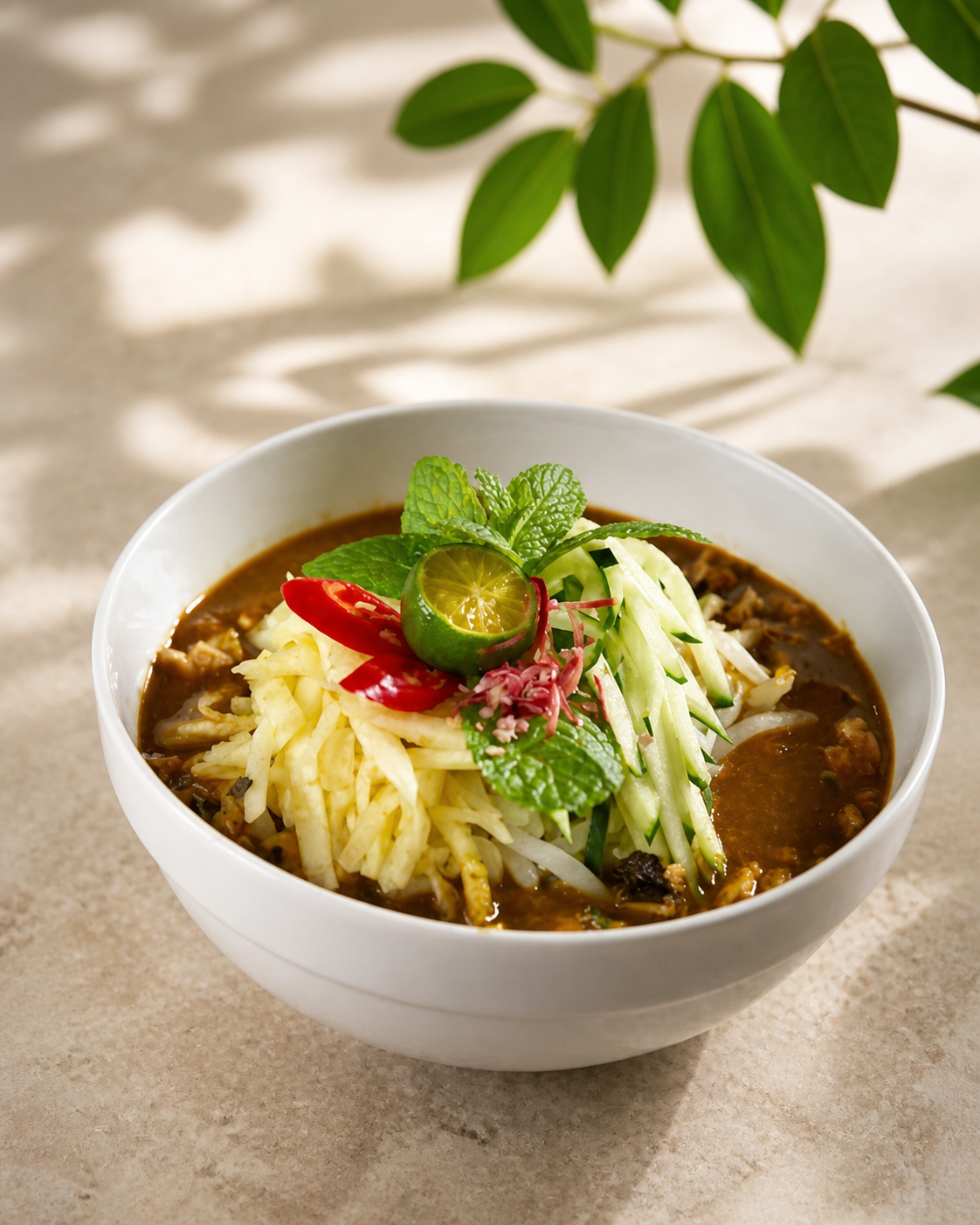 A bowl of Loving Café's Signature Asam Laksa